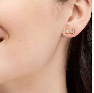 Kate Spade Ready Set Bow Pave Bow Stud Earrings/Rosegold